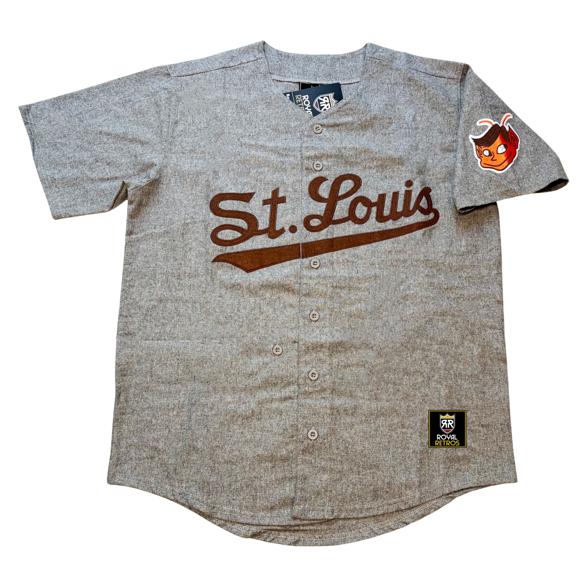 1953 St Louis Browns Flannel Jersey Vintage Baseball Royal Retros