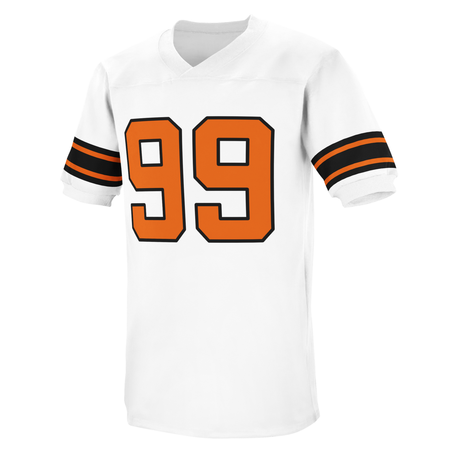1954 BC Lions Jersey white with black and orange trim on sleeves and orange #99 with black trim Royal Retros