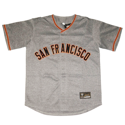 San Francisco Button Down Baseball Jersey Small / Gray (wool pattern) Jerseys