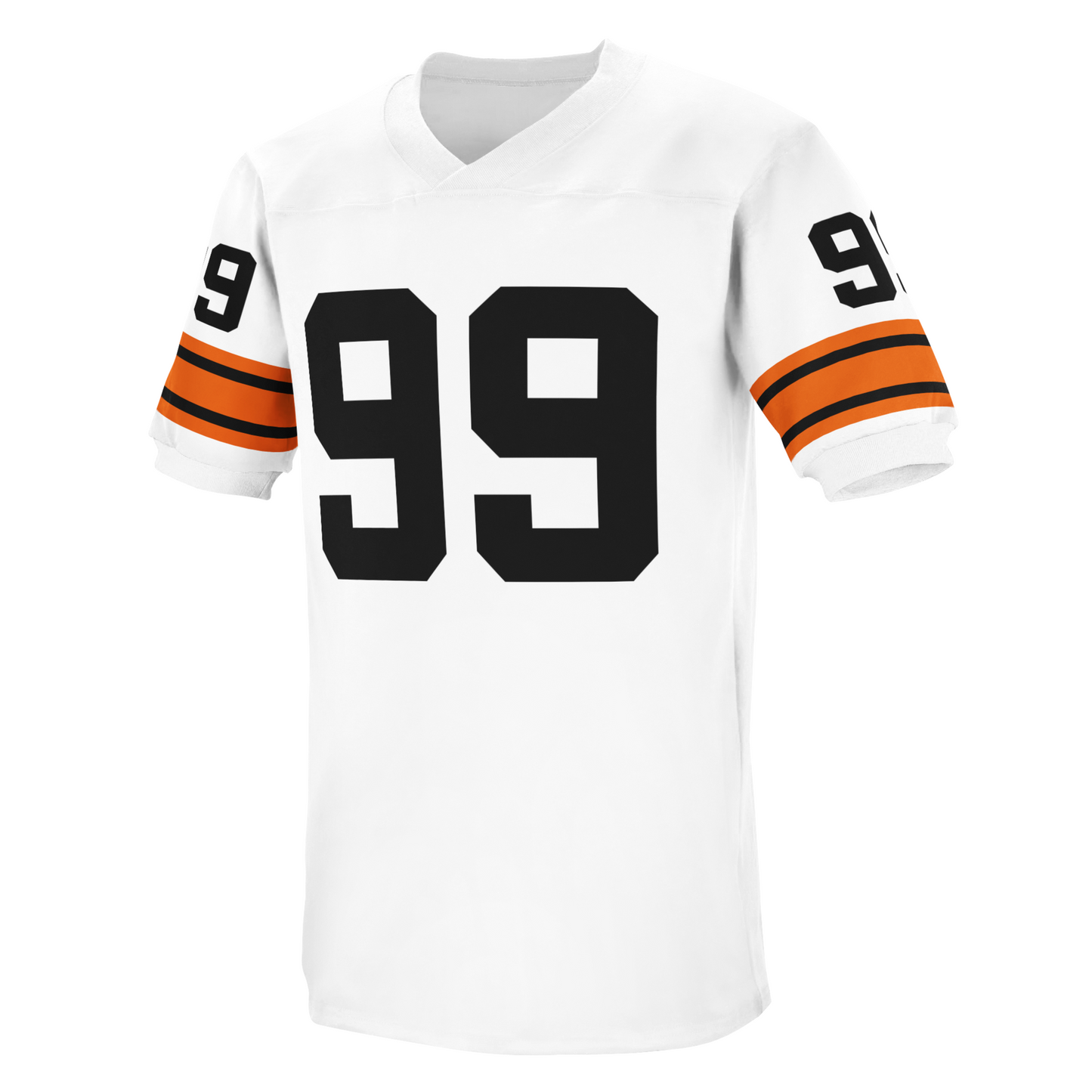 BC Lions Jersey white with orange and black trim and black #99 Royal Retros