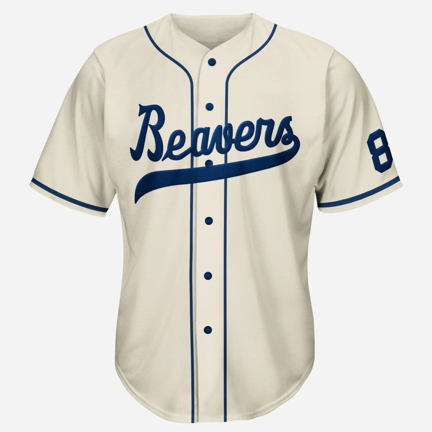 1961 Portland Beavers cream jersey with blue Beavers script — Royal Retros