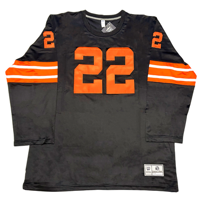 1963 BC Lions Jersey black with orange trim and orange #22 Royal Retros