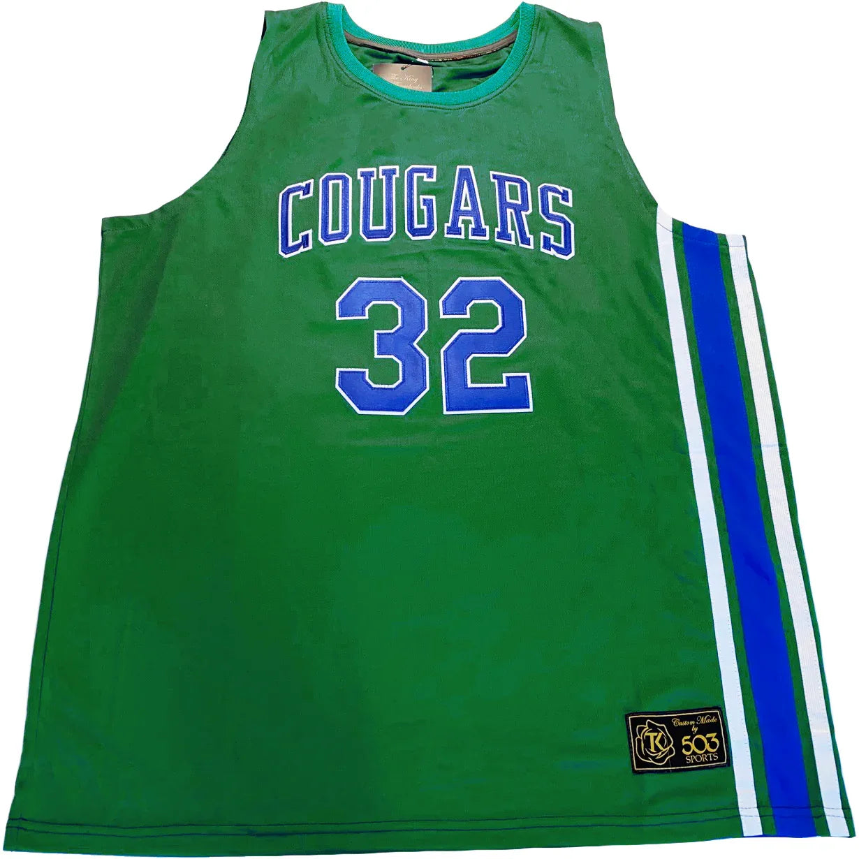 1971 Carolina Cougars green ABA jersey with Cougars wordmark — Royal Retros