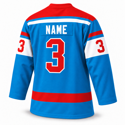 1972 WHA Nordiques blue jersey — back mockup, NAME 3