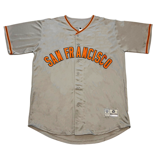 San Francisco Button Down Baseball Jersey - Small / Gray (orange letters) - Jerseys
