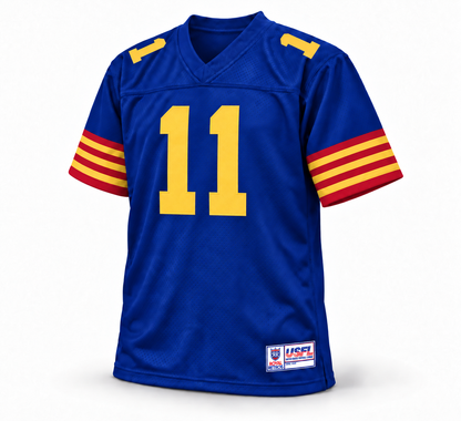 1983 Arizona Wranglers USFL jersey in royal blue, front view, number 11