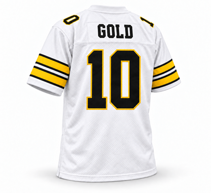 1983 Denver Gold USFL jersey — white back, Gold name and number 10