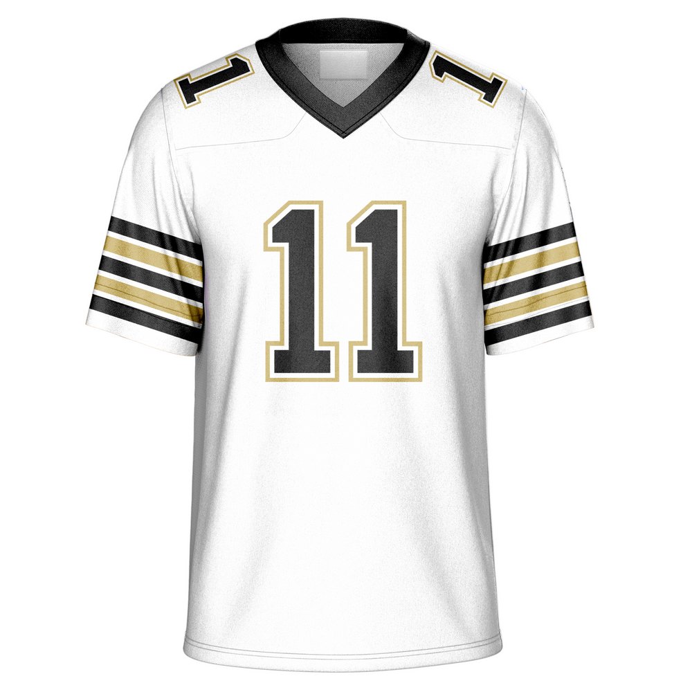 White (Gold Outlined Number)