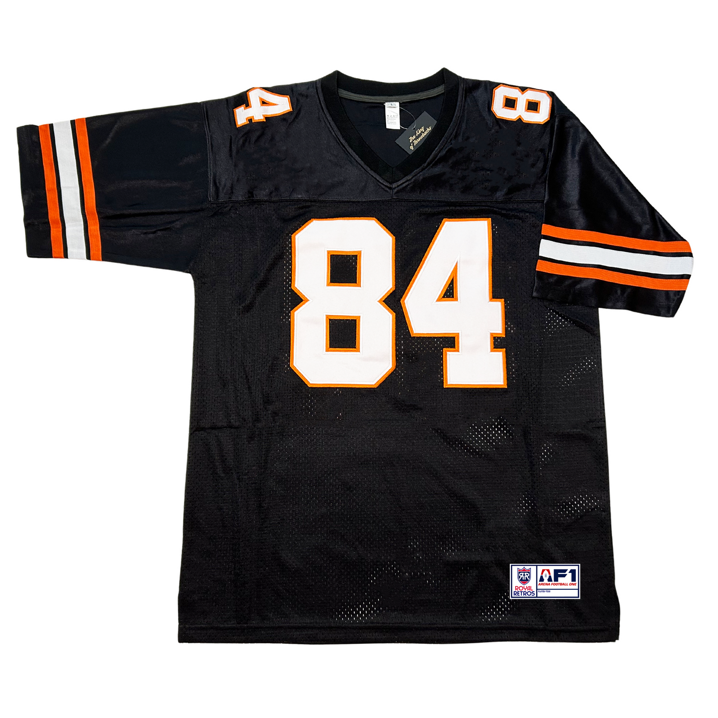 Black AF1 Albany Firebirds Throwback Jersey featuring number 84