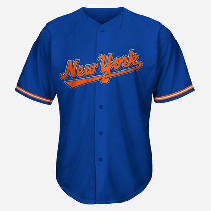 New York Script Baseball Jersey - Small / Blue - Jerseys