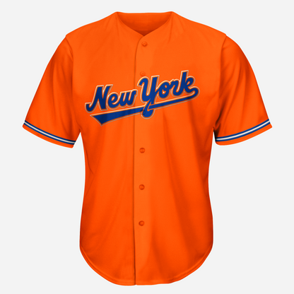 New York Script Baseball Jersey - Small / Orange - Jerseys