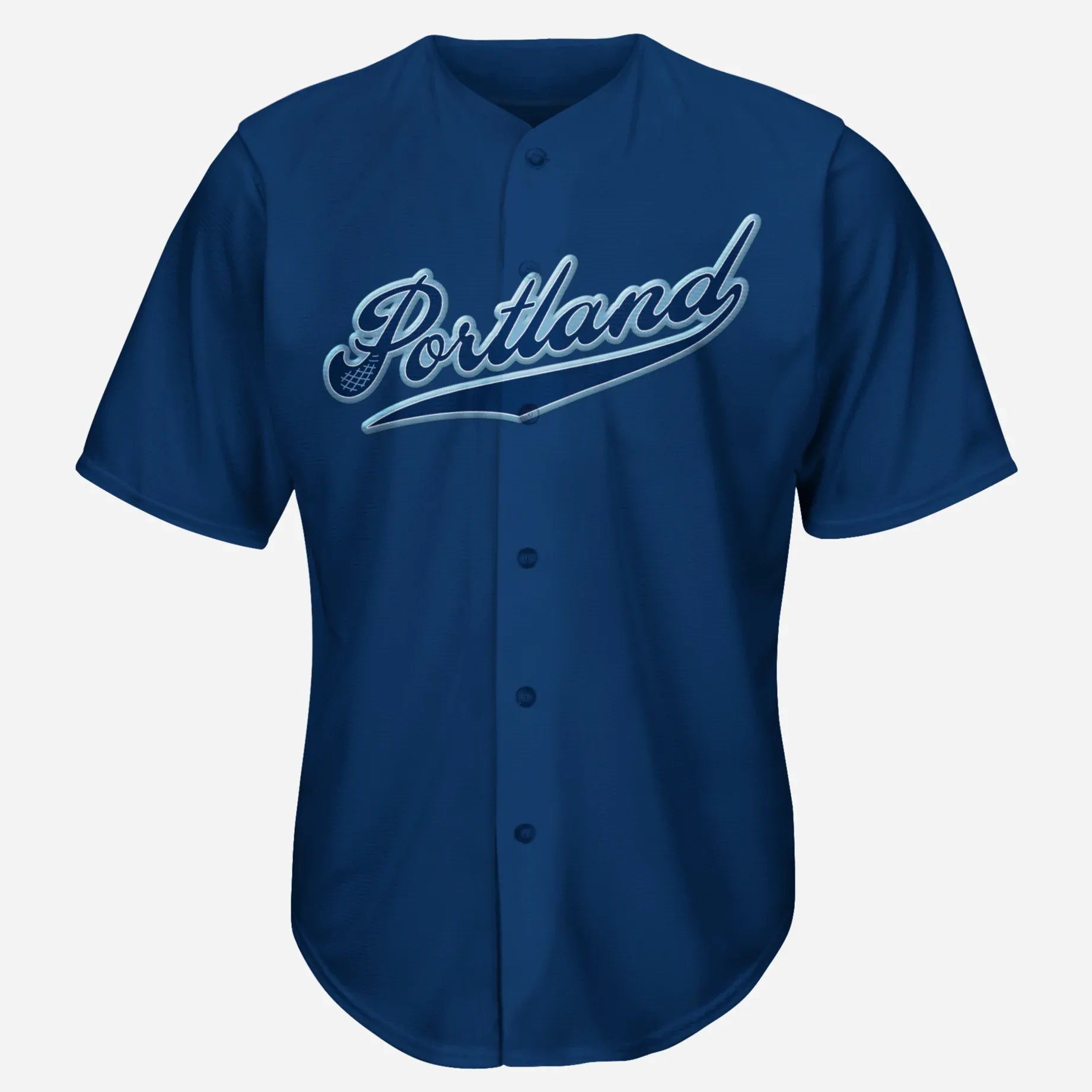 2009 Portland Beavers navy road jersey with blue Beavers script — Royal Retros