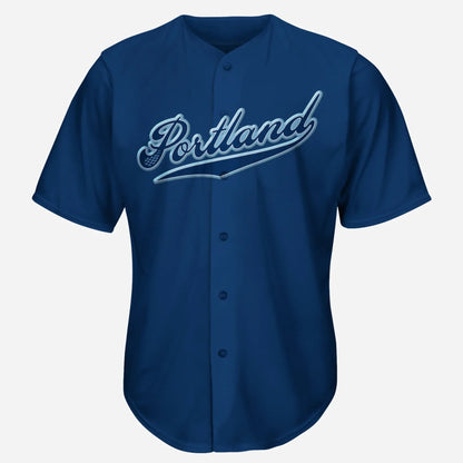 2009 Portland Beavers navy road jersey with blue Beavers script — Royal Retros