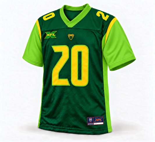 2020 Tampa Bay Vipers green jersey front number 20 studio mockup