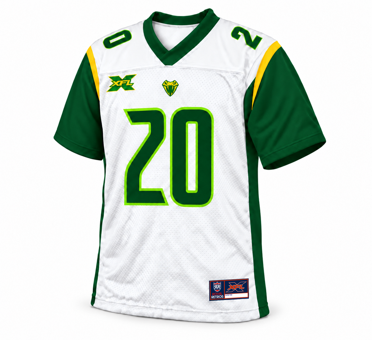 2020 Tampa Bay Vipers white jersey front number 20 studio mockup
