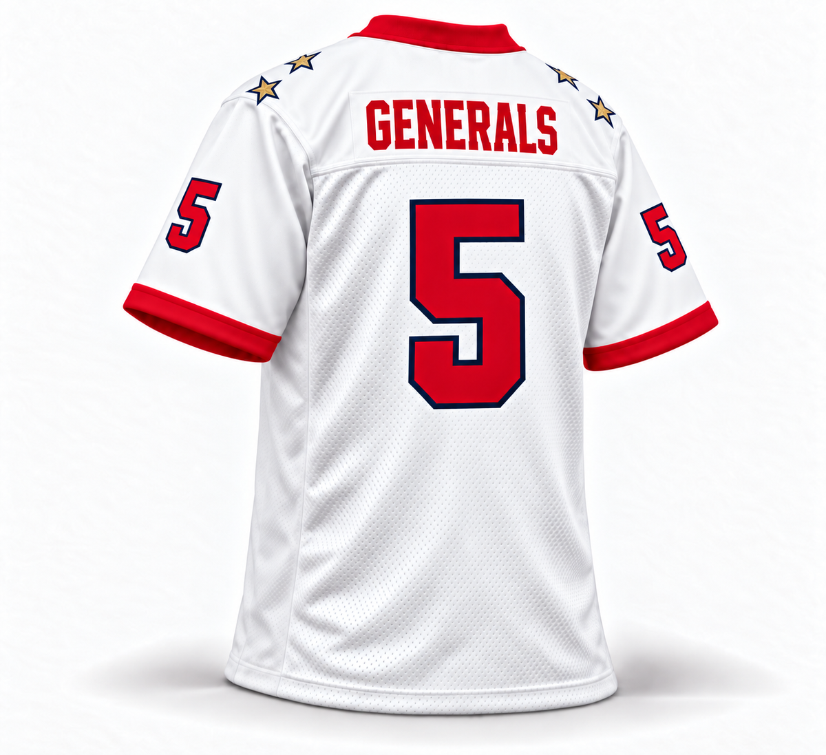 2022-23 New Jersey Generals white USFL jersey back, GENERALS, number 5