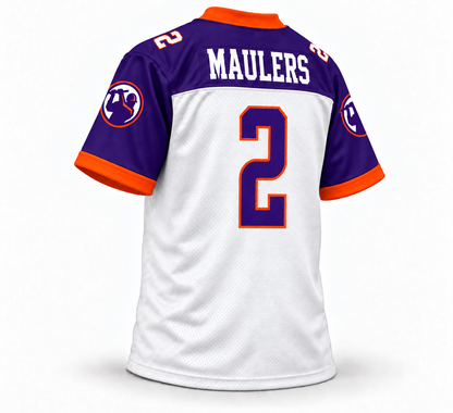 2022 Pittsburgh Maulers white USFL jersey back with Maulers name and number 2
