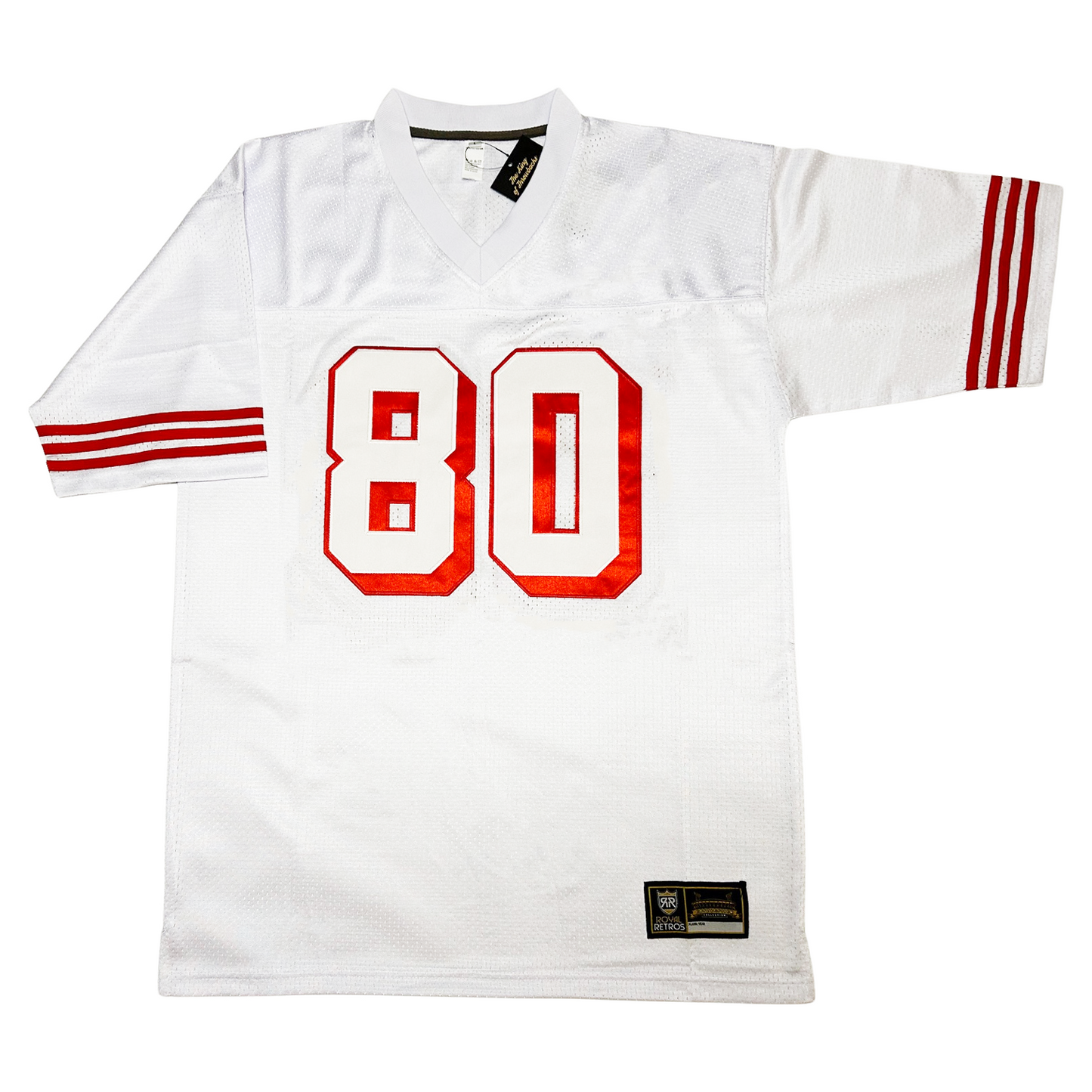 Faithful Jersey 1994 San Francisco Football red and white Christmas  #80  Royal Retros