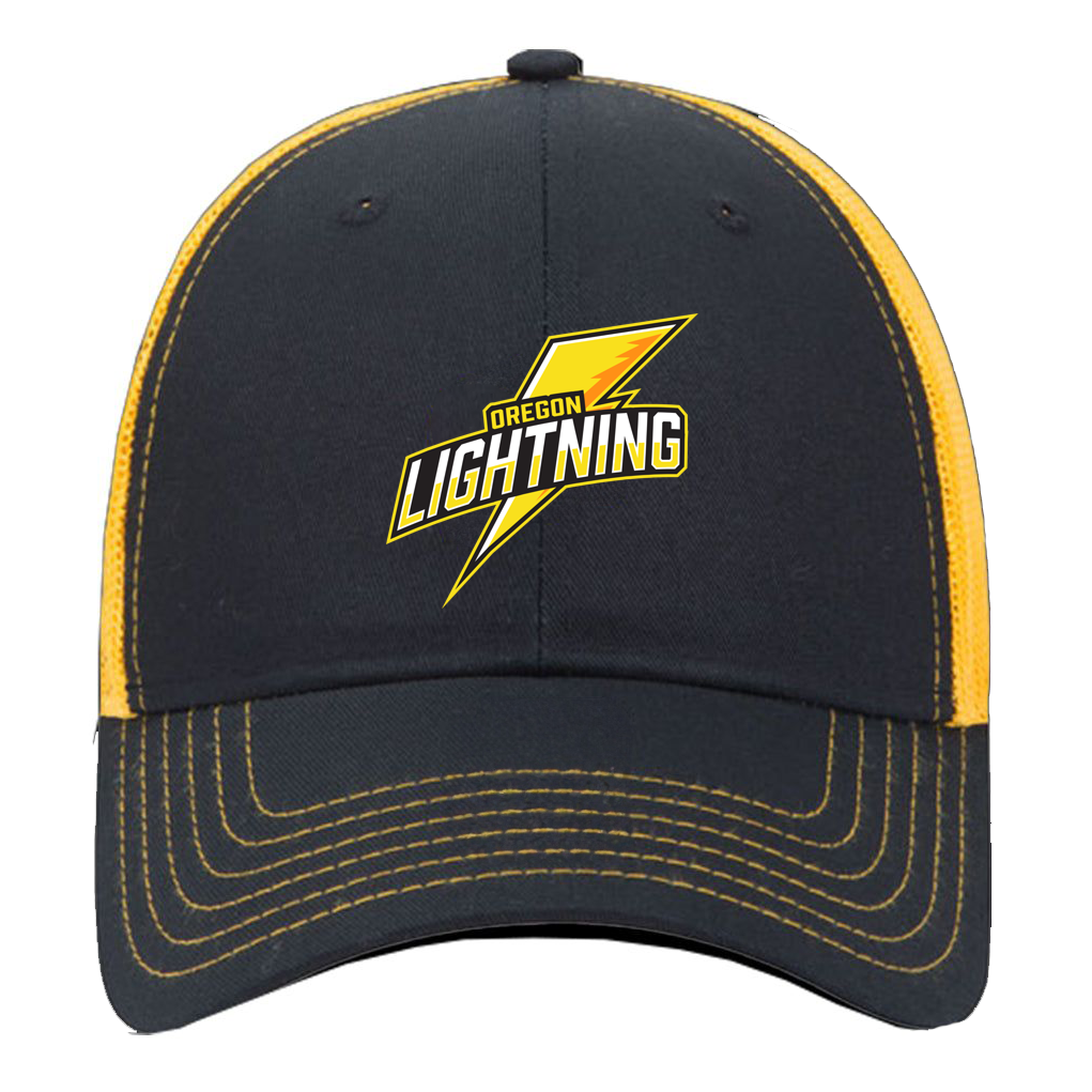 Oregon Lightning Trucker Hat - Black/Black/Gold / One Size - Hats