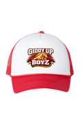 Giddy Up Boyz Foam Trucker Cap - White/ Red