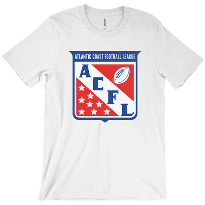 Atlantic Coast Football League Logo white  T-Shirt Royal Retros