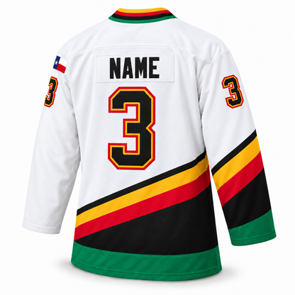 San Antonio Dragons white jersey back mockup, NAME and number 3.