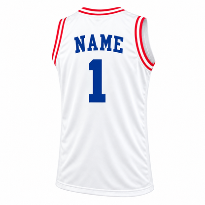 1974 ABA All-Star Jersey — White East back, blue NAME and number 1.