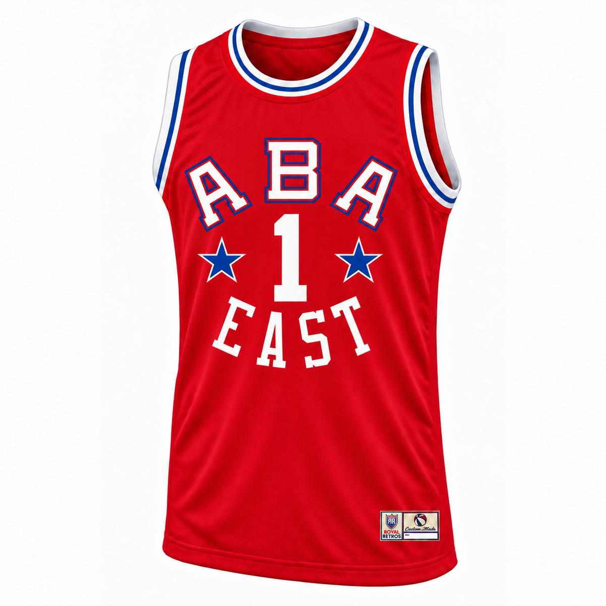 1975 ABA All-Star Jersey — Red East front, number 1.