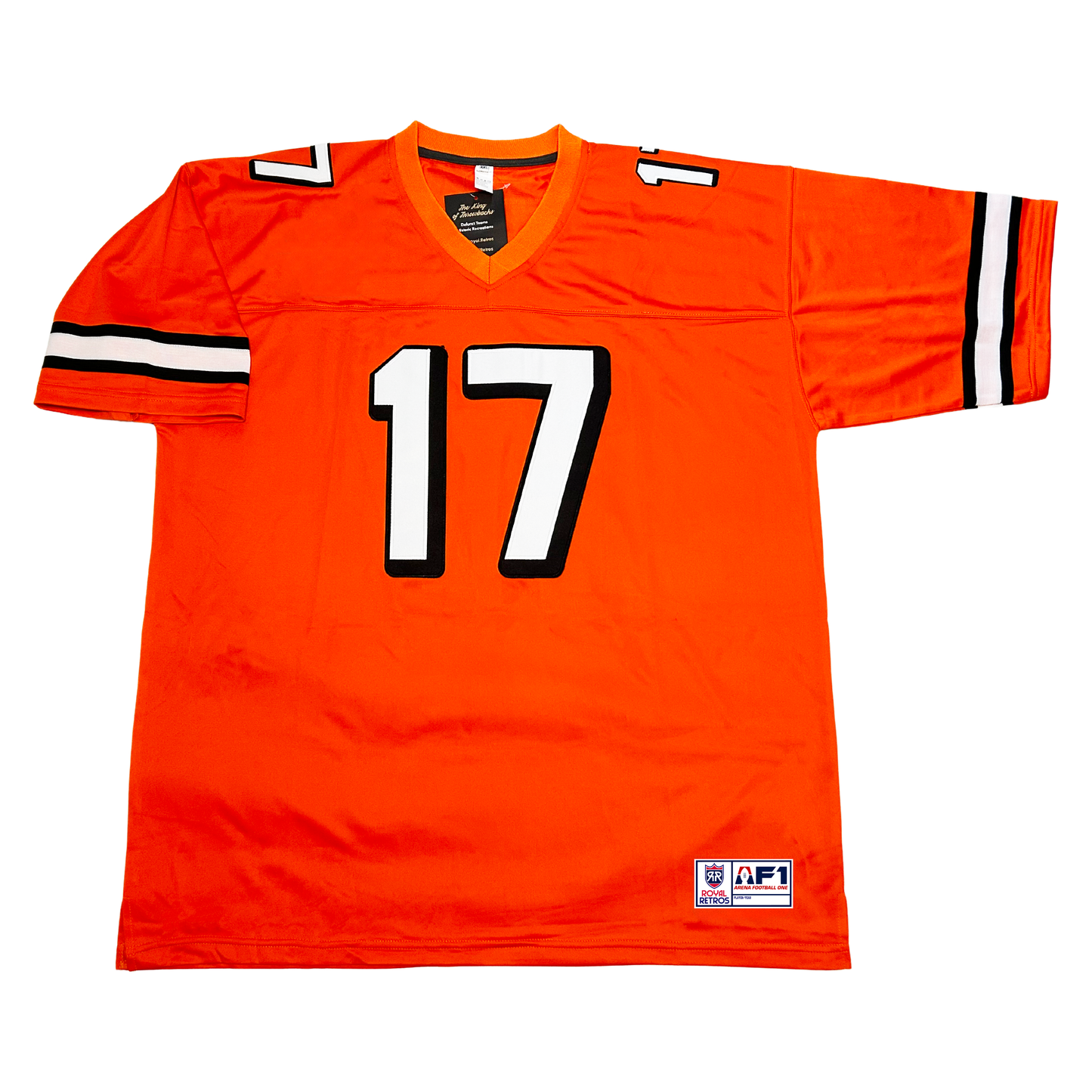 Orange Albany Firebirds Throwback Jersey with number 17 for football fans