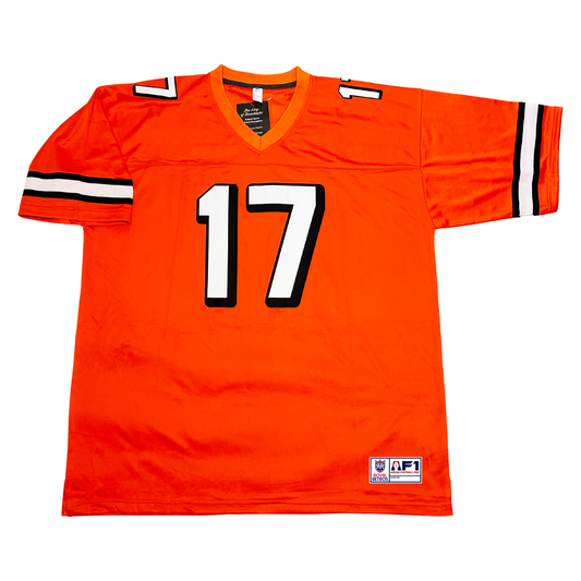 Orange Albany Firebirds Throwback Jersey with number 17 for football fans