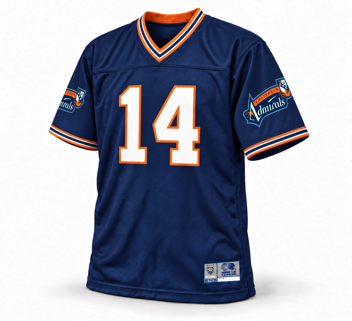 Amsterdam Admirals WLAF jersey navy front number 14