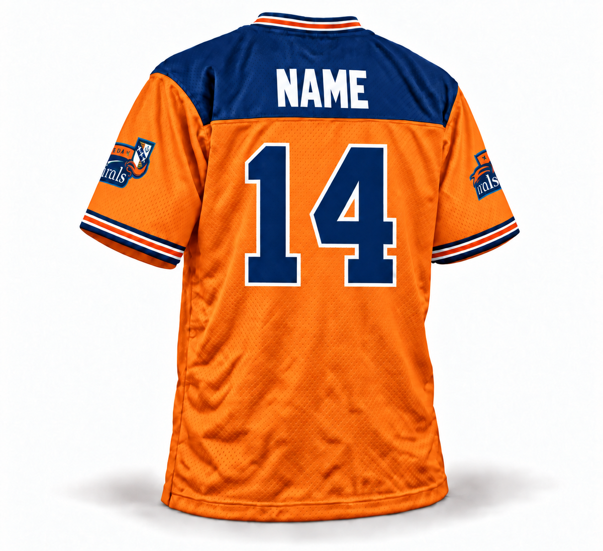 Amsterdam Admirals WLAF jersey orange back NAME number 14