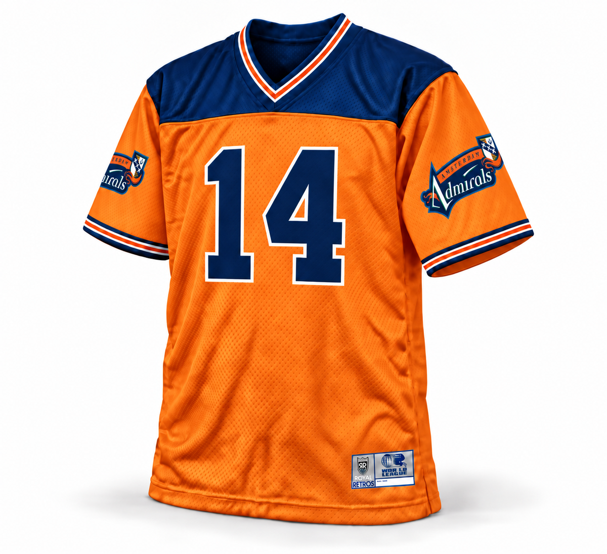 Amsterdam Admirals WLAF jersey orange front number 14