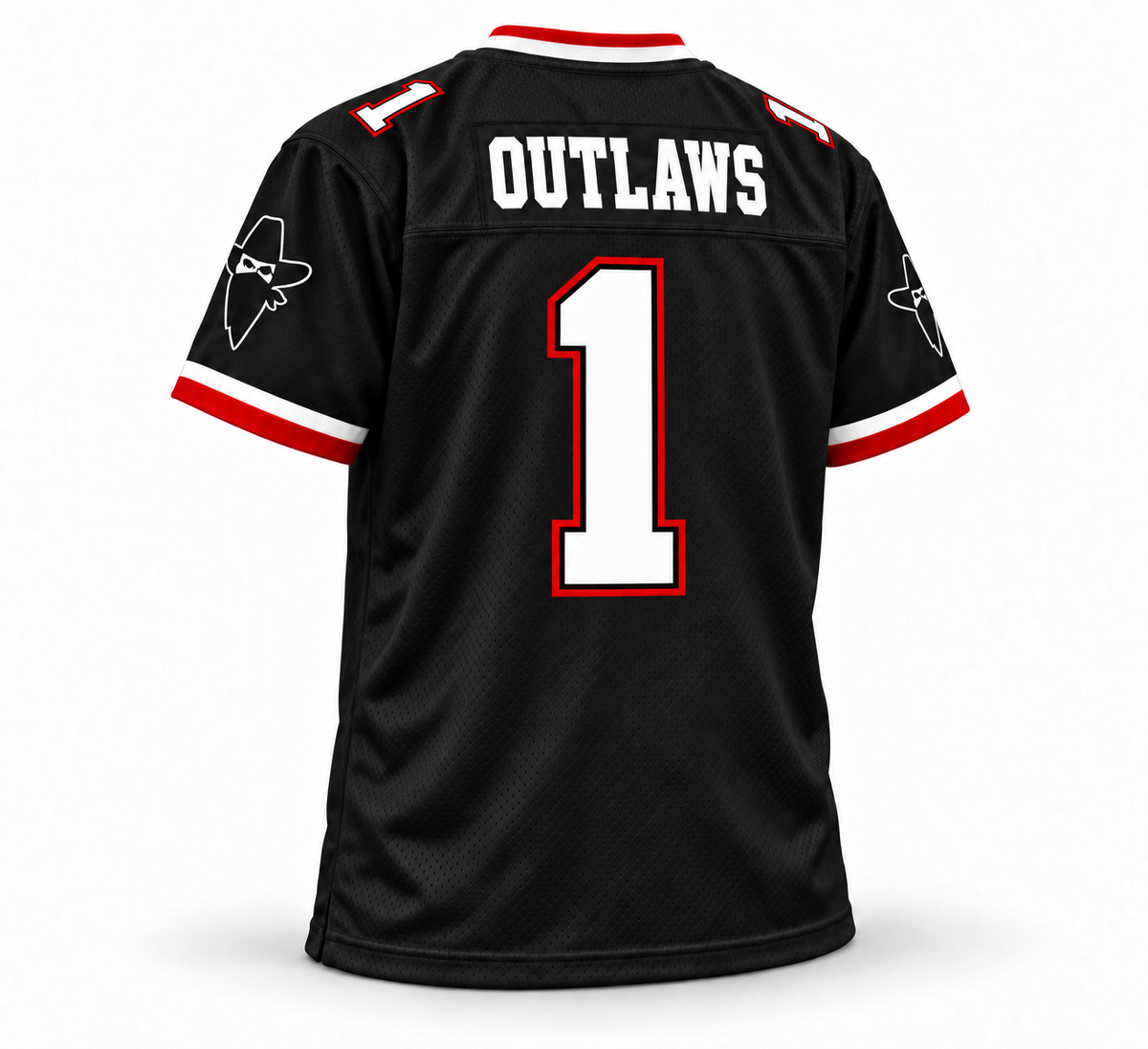 Arizona Outlaws 1985 USFL Jersey — Black Back — Outlaws — Number 1
