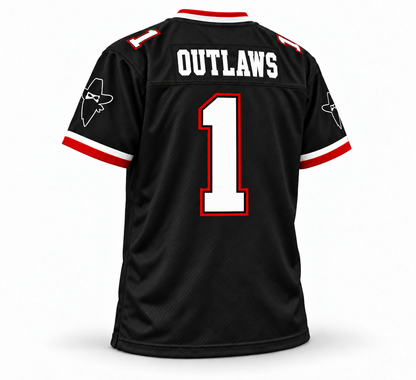 Arizona Outlaws 1985 USFL Jersey — Black Back — Outlaws — Number 1
