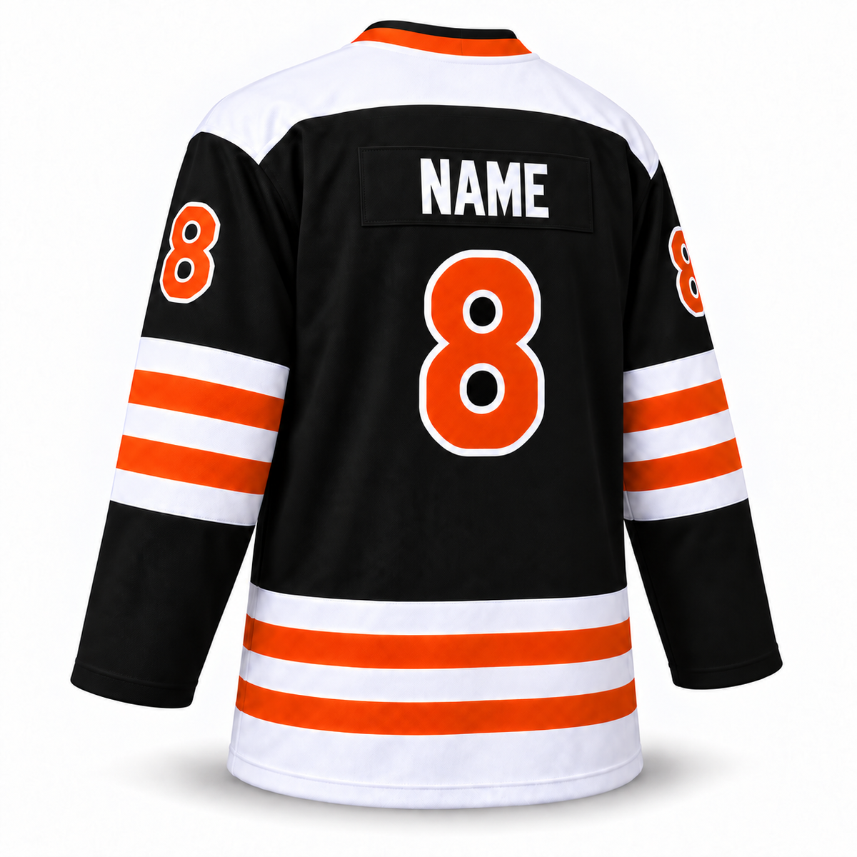 Baltimore Blades custom black jersey back mockup, NAME and number 8