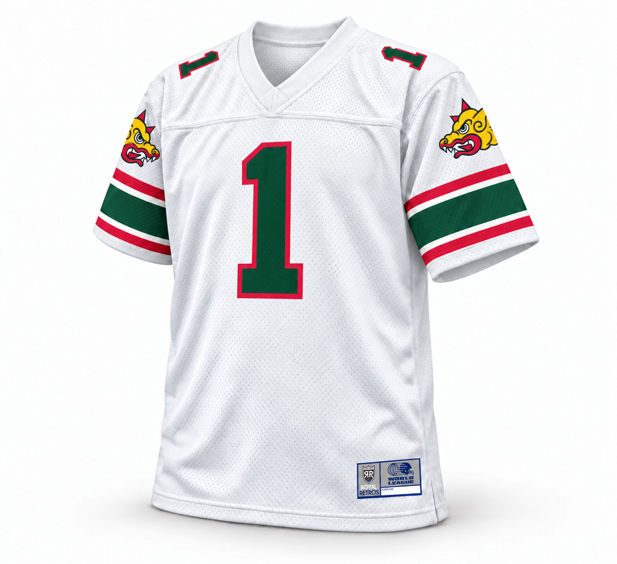 Barcelona Dragons WLAF jersey in white — front