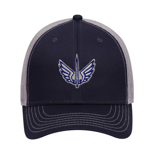 St Louis Battlehawks Throwback Trucker Hat - Navy/Navy/Grey / One Size - Hats