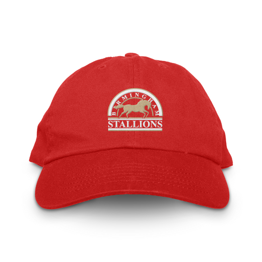 Birmingham Stallions Throwback Unstructured Hat - Adjustable / Red - Hats