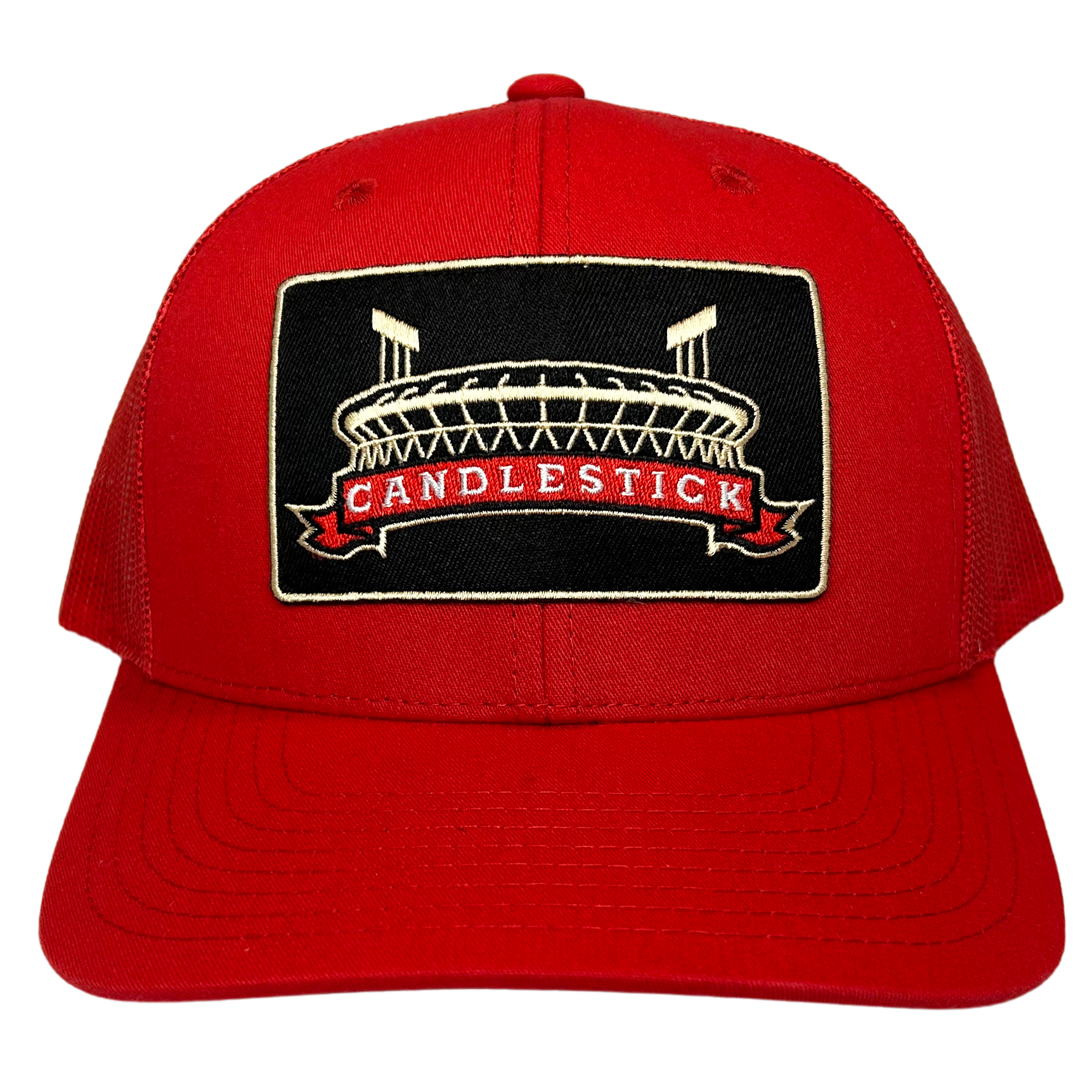 candlestick park trucker hat red 49ers