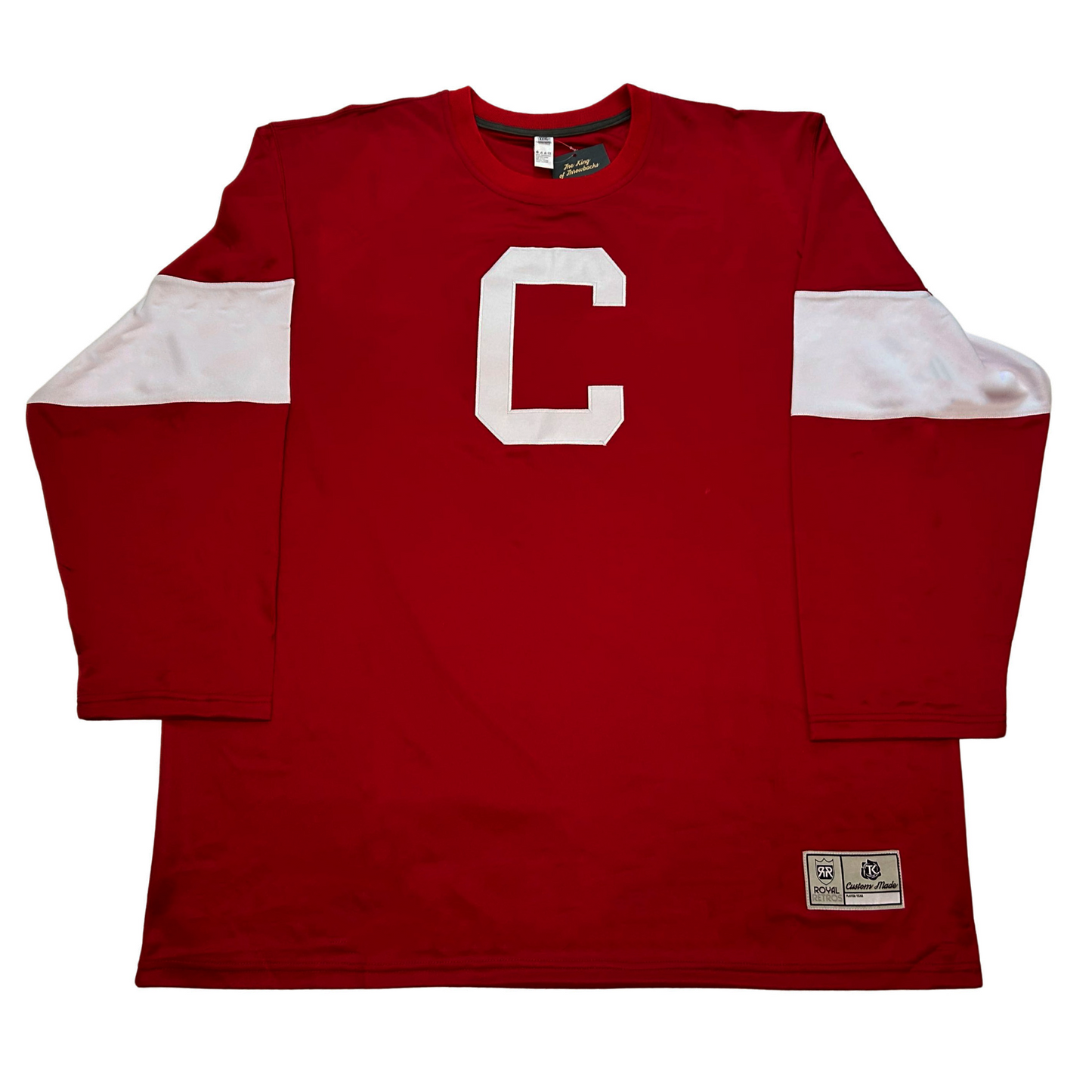 Canton Bulldogs Football Jersey - Jerseys-red- Large white C on chest. White bands, mid-sleeve. Royal Retros