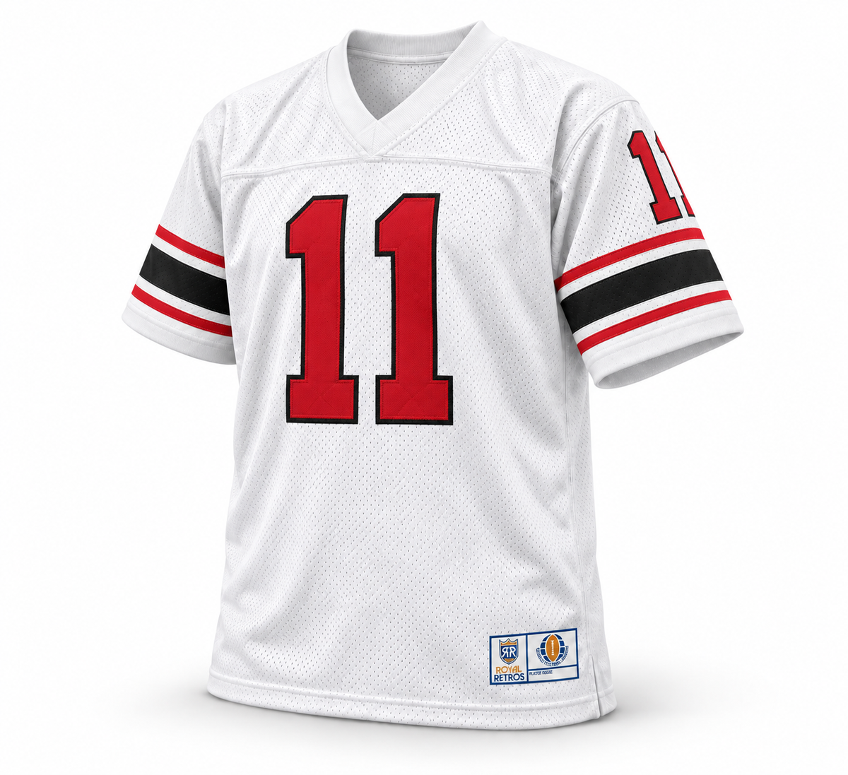 Chicago Fire WFL jersey, white front, red number 11 with black outline