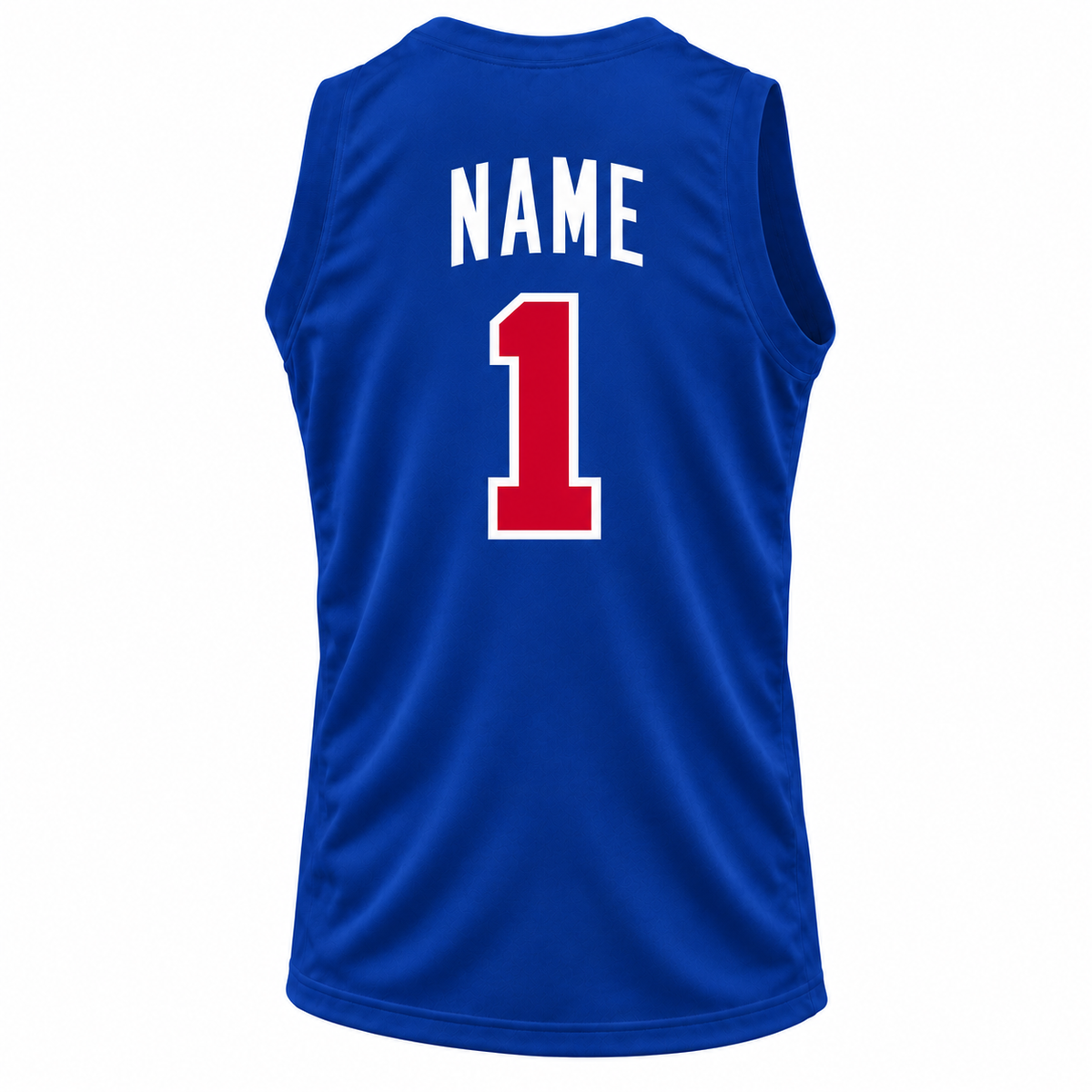 Chicago Stags 1946–50 blue back, NAME and number 1