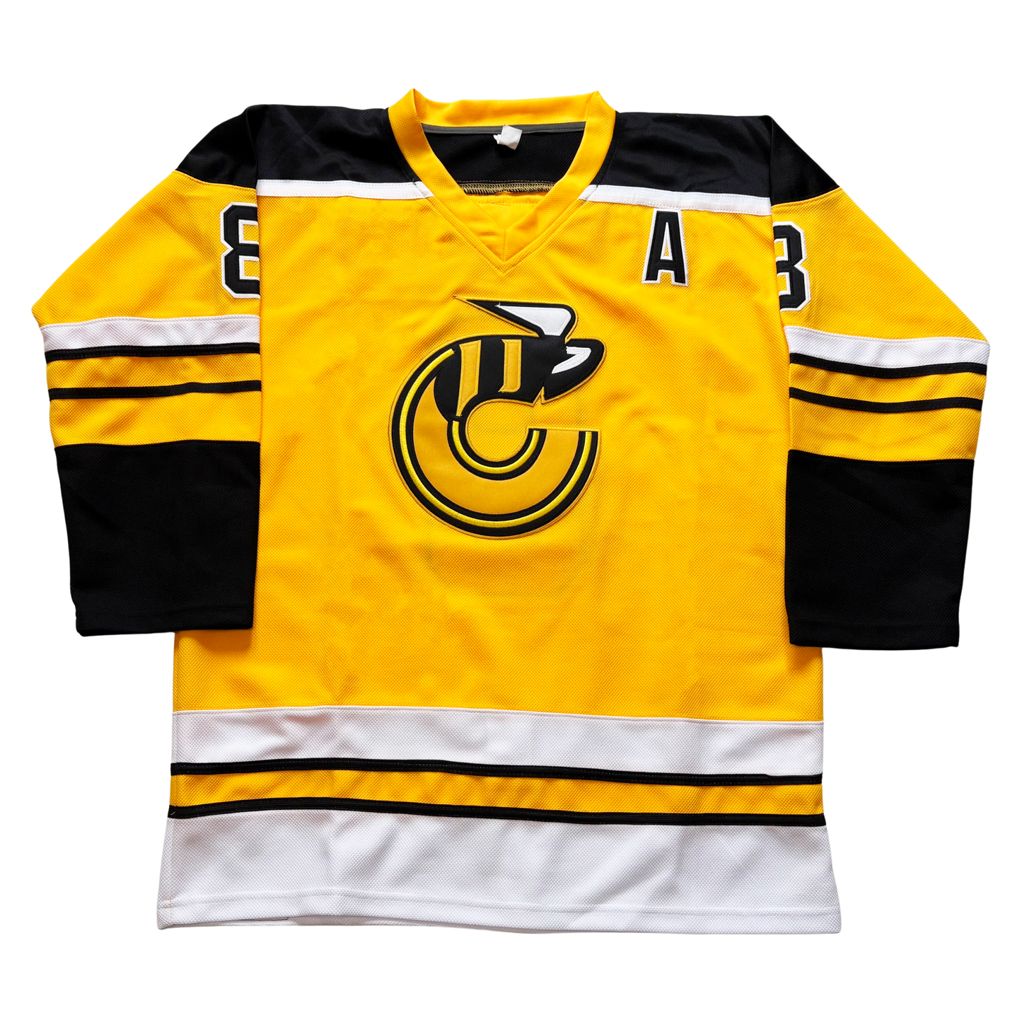 Yellow and black Cincinnati Stingers Jersey, a stylish vintage hockey jersey design