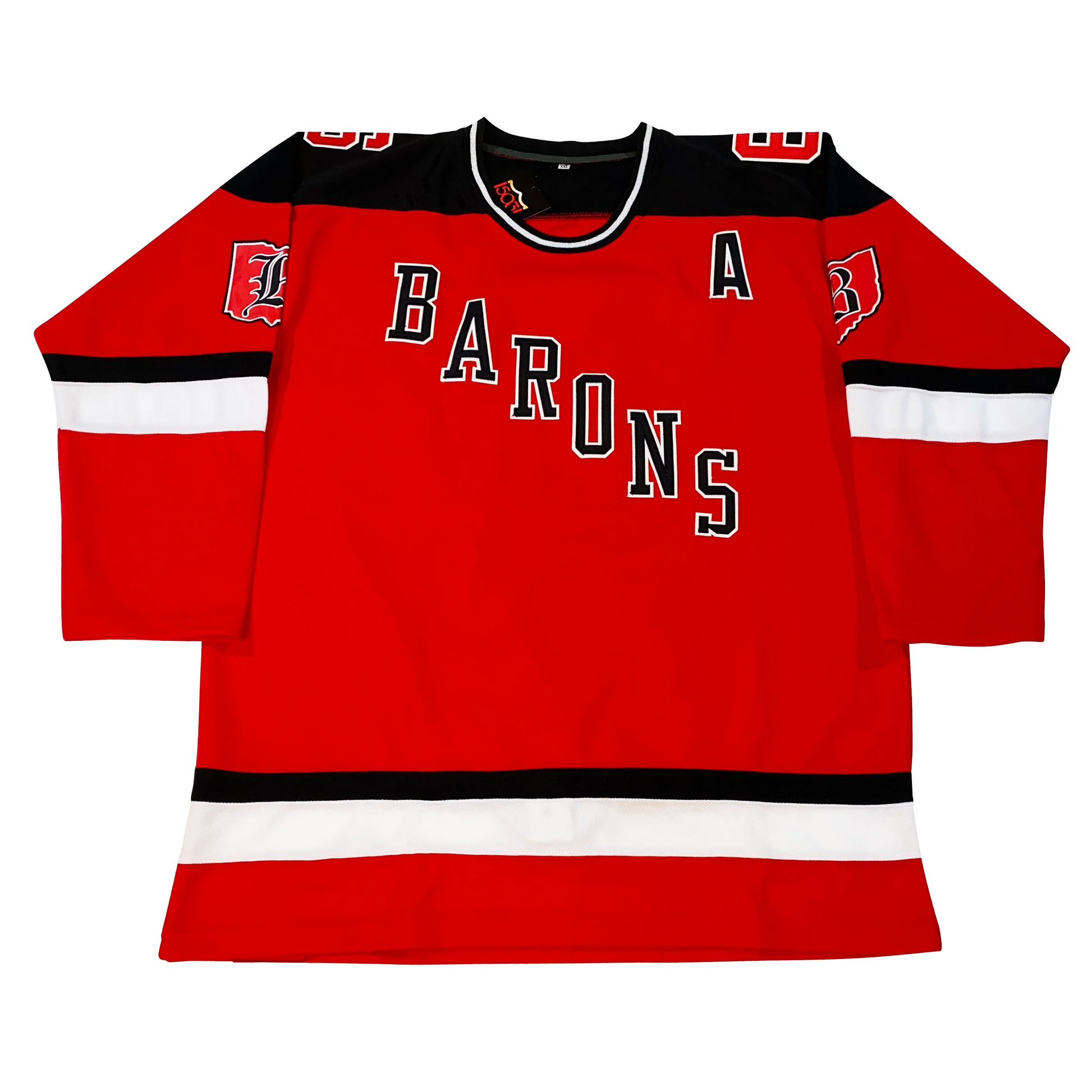 Cleveland Barons proposed red diagonal concept jersey — Royal Retros