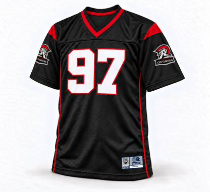 Cologne Centurions WLAF jersey mockup, black front, number 97