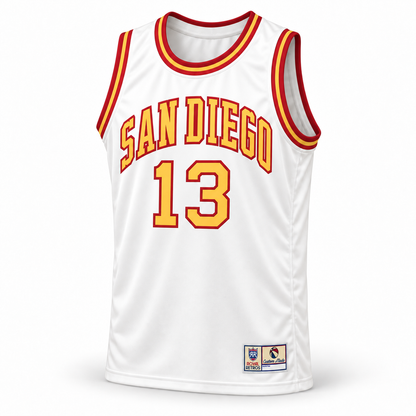 San Diego Conquistadors white jersey front — San Diego #13