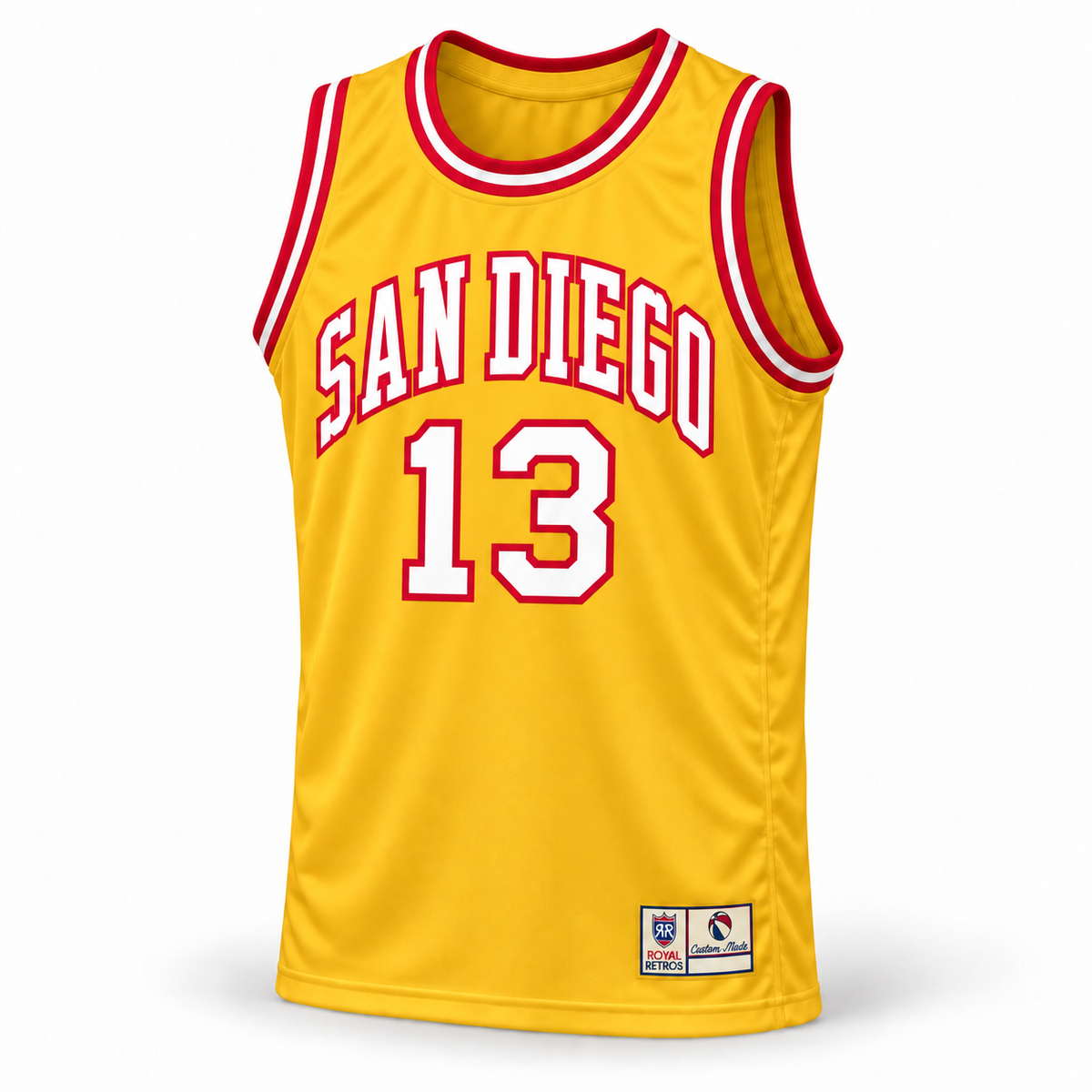 San Diego Conquistadors yellow jersey front — San Diego #13