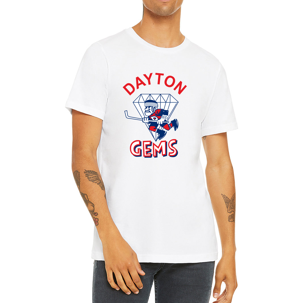 Dayton Gems IHL T-Shirt White Royal Retros