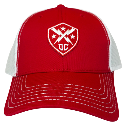 DC Defenders Throwback Trucker Hat - Red/Red/White / One Size - Hats